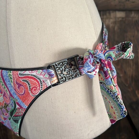 abs allen schwartz paisley halter bikini Set  Sz- Large - Picture 3 of 11